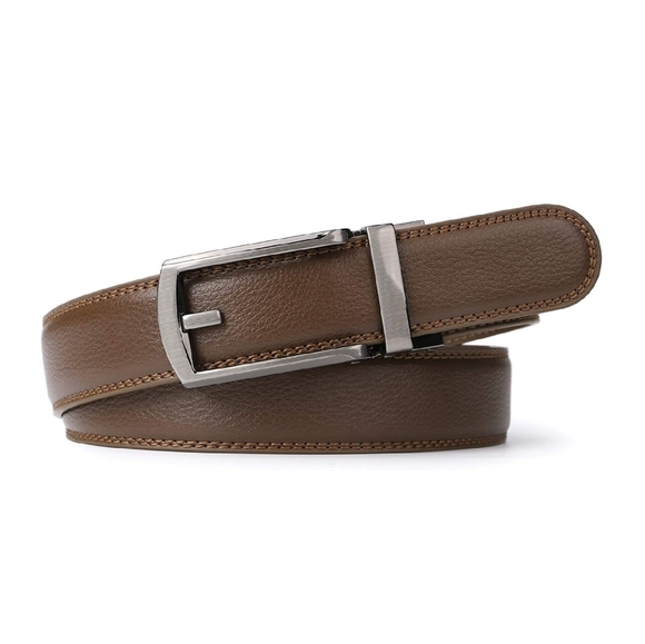 Mens Leather Ratchet Adjustable Dress Belt Brown Mens Leather Ratchet Adjustable Dress Belt Brown